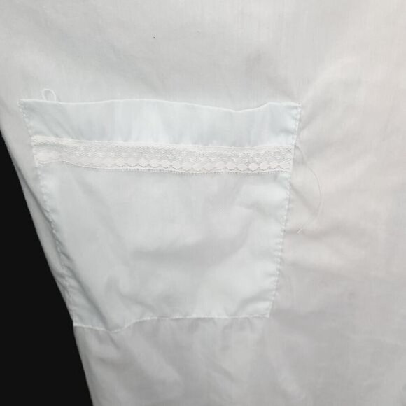 Vintage 70s Pastel Blue Dainty White Lace Fairycore Night Gown - Picture 5 of 12